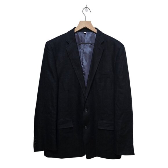 Murano Baird McNutt Navy Linen Single Breasted Blazer Sz L - Picture 1 of 11